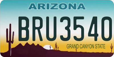 AZ license plate BRU3540