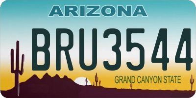 AZ license plate BRU3544