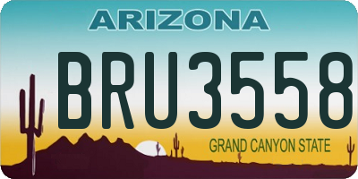 AZ license plate BRU3558