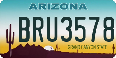 AZ license plate BRU3578