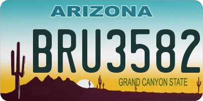 AZ license plate BRU3582