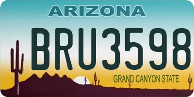 AZ license plate BRU3598