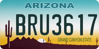 AZ license plate BRU3617