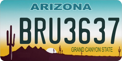 AZ license plate BRU3637