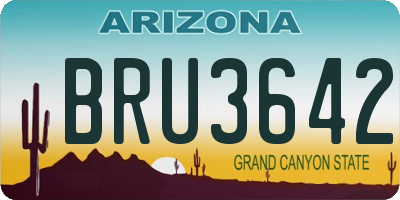 AZ license plate BRU3642