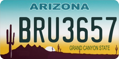 AZ license plate BRU3657