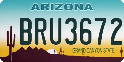 AZ license plate BRU3672