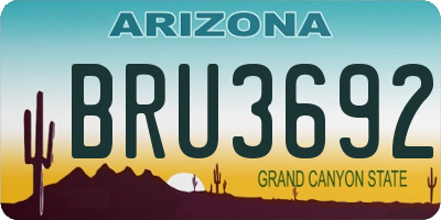 AZ license plate BRU3692