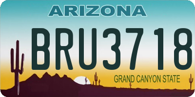 AZ license plate BRU3718