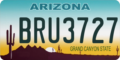 AZ license plate BRU3727