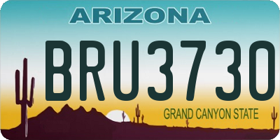 AZ license plate BRU3730