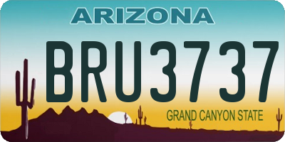AZ license plate BRU3737