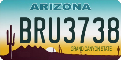 AZ license plate BRU3738