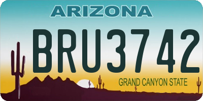 AZ license plate BRU3742