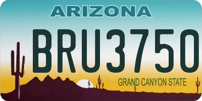 AZ license plate BRU3750