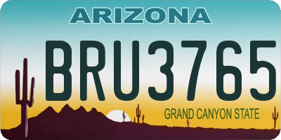AZ license plate BRU3765