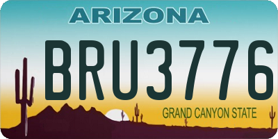 AZ license plate BRU3776