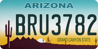 AZ license plate BRU3782