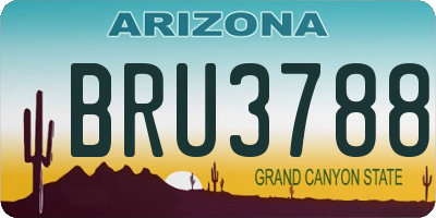 AZ license plate BRU3788
