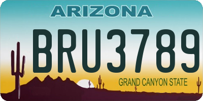 AZ license plate BRU3789