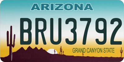 AZ license plate BRU3792