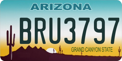 AZ license plate BRU3797
