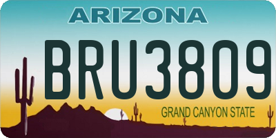 AZ license plate BRU3809