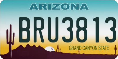 AZ license plate BRU3813