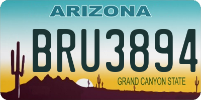AZ license plate BRU3894