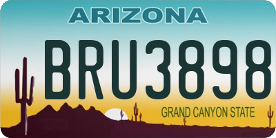 AZ license plate BRU3898
