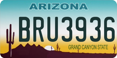 AZ license plate BRU3936