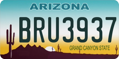 AZ license plate BRU3937