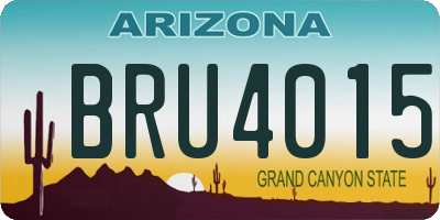 AZ license plate BRU4015
