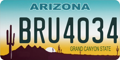 AZ license plate BRU4034