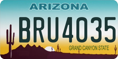 AZ license plate BRU4035