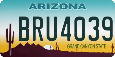 AZ license plate BRU4039