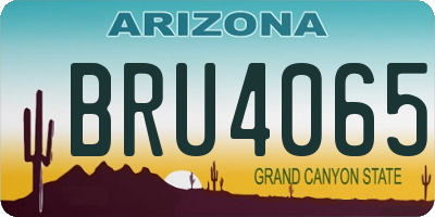 AZ license plate BRU4065