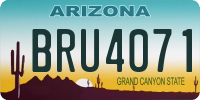 AZ license plate BRU4071