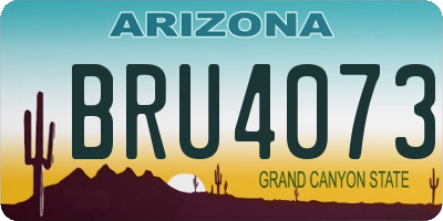 AZ license plate BRU4073