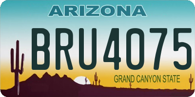 AZ license plate BRU4075