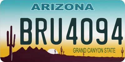 AZ license plate BRU4094