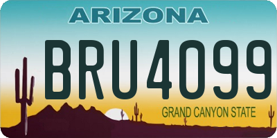 AZ license plate BRU4099