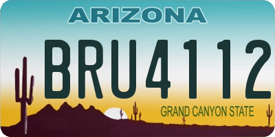 AZ license plate BRU4112