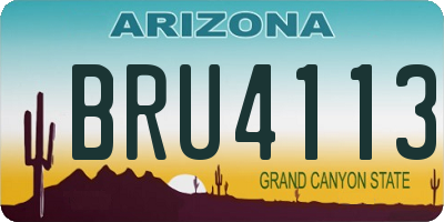 AZ license plate BRU4113