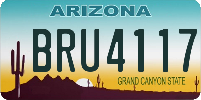 AZ license plate BRU4117
