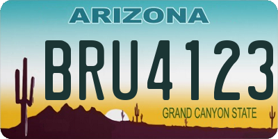 AZ license plate BRU4123