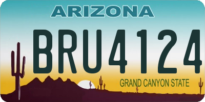 AZ license plate BRU4124