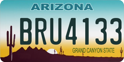 AZ license plate BRU4133