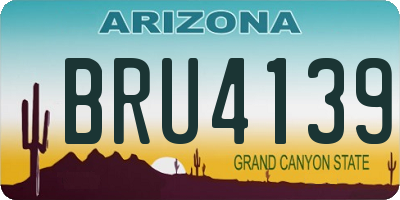 AZ license plate BRU4139