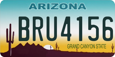 AZ license plate BRU4156